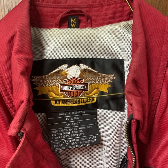 Womens Harley-Davidson riding jacket nylon red size medium - Picture 3 of 9